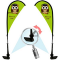 Double Sided Portable Teardrop Car Flag - Adjustable Base